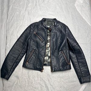 Marc New York by Andrew Marc Quilted Faux Leather Moto Biker Jacket